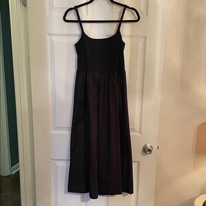 Old Navy Black Midi Dress with Spaghetti Straps